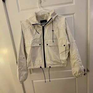 SOLD - not on Poshmark Pull & Bear White Zippered Jacket
